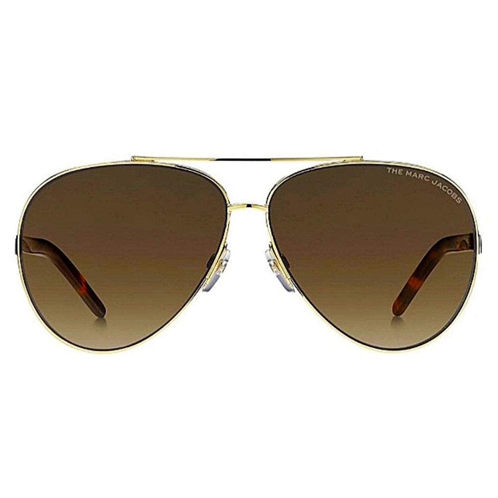THE MARC JACOBS OVERHAUL AVIATOR SUNGLASSES DARK BROWN WITH GOLD HARDWARE NWT